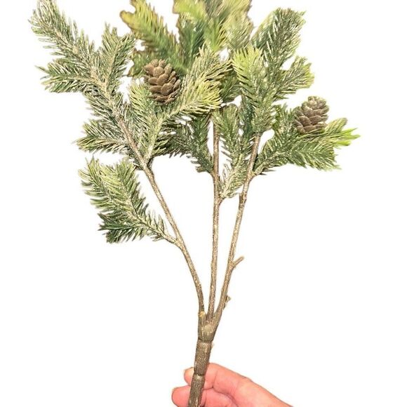 Lot of 20 Artificial Pine Cone Branches Holly Berries Ornaments Christmas Decor - Picture 8 of 11